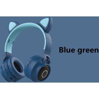 Auriculares Inalámbricos Bluetooth Brillantes con Orejas de Gato 9D para Niños, Soporte para Tarjeta TF, Compatible con iPhone y Android, con Micrófono