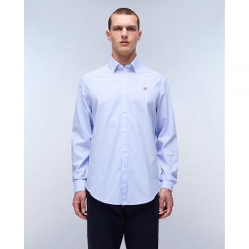 Camisa fil-a-fil de hombre Napapijri G-Graie 1 regular lisa en color azul
