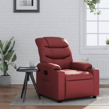 Sillón reclinable de cuero sintético rojo tinto Vidaxl 318673