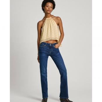 Pepe Jeans - Vaquero recto de mujer boocut de tiro bajo con efecto desgastado