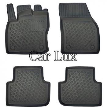 Car Lux AR04194 - Alfombras Alfombrillas de Goma a Medida Exclusiv 3D Tipo cubeta con Borde Alto para Tiguan II
