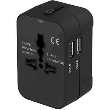 Adaptador Enchufe De Viaje Universal Enchufe Adaptador Internacional Con Dos Puertos USB Para Japón China Canadá USA EU UK AU Acerca De 150 Países Para Navidad