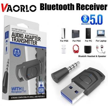 Receptor Adaptador Inalámbrico de Auriculares Bluetooth Negro para Consolas Sony PS5/PS4 y PC