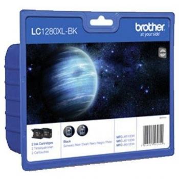 Brother LC1280XLBKBP2DR adecuado para Tinta (2) negro 2x2400 Lados