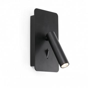 Aplique de pared con lámpara de lectura Suau 1 bombilla Negro FARO BARCELONA 62116