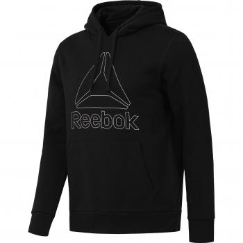 Reebok EL BIG Logo Hoodie Sudadera, Hombre, Negro