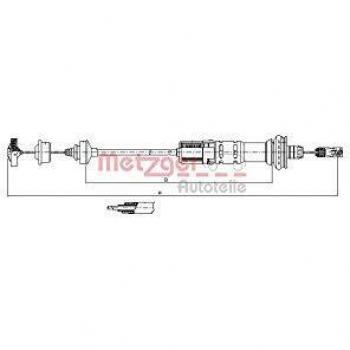 Cable de embrague METZGER 11.3048 para Peugeot 206 y 206+ con ajuste automático