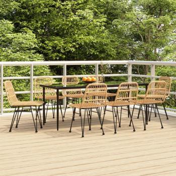 9-Piece Outdoor Dining Set in Poly Rattan