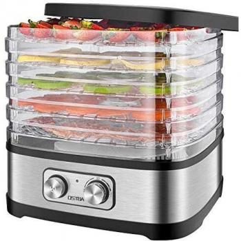 Deshidratador de Alimentos 240W OSTBA, Desecadora de Fruta con 5 Bandejas Ajustables, Temperatura Regulable 35 °C-70 °C y Temporizador 0-72h,para Verduras Carne Flores,sin BPA