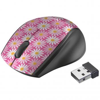 Trust Oni - Ratón óptico micro inalámbrico, rosa