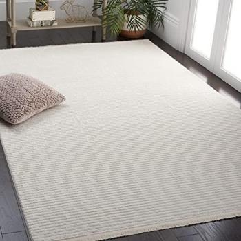Safavieh Whisper 4 ft. x 6 ft. Ivory Solid Striped Area Rug