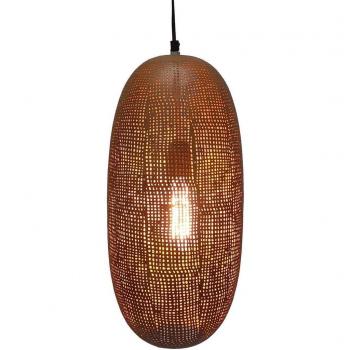 Lámpara de Techo con Pantalla de Rejilla de Metal Dorado Ø 20x40 cm
