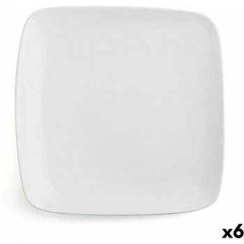 Plato Llano Ariane Vital Cuadrado Cerámica Blanco (30 x 22 cm) (6 Unidades)