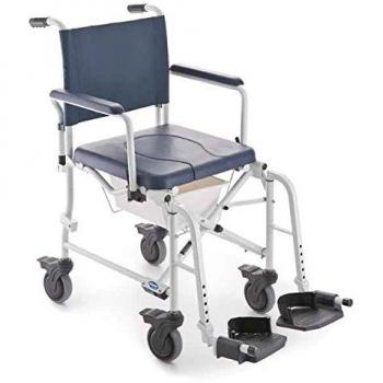 Invacare Lima Plegable Silla de Baño con Inodoro, Ruedas, Reposabrazos y Reposapiés