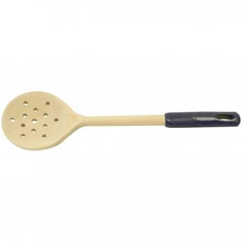 Fackelmann Espumadera Mango Plástico, Madera / Verde / Naranja, 32x8.5cm