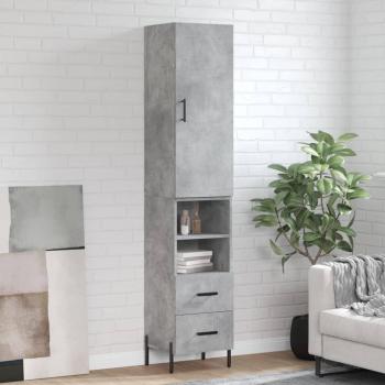 Armario de hormigón gris 34,5x34x180 cm madera multicapa
