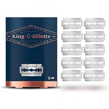 Gillette King C. Gillette Double Edge Safety Razor Blades, 10 Count Replacement Refills