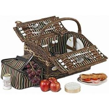 Cesta de picnic Montmartre para 4 personas en mimbre natural