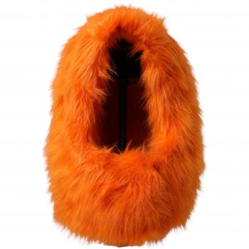 Dolce & Gabbana Orange Faux Fur Whole Head Wrap Hat - 57 cm
