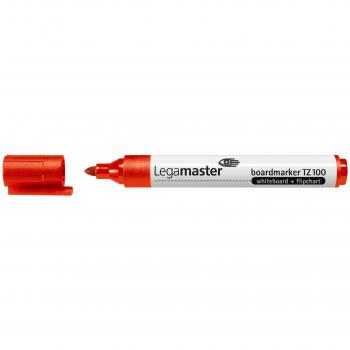 Rotulador para Pizarra Blanca Legamaster TZ 100, Punta Redonda de 1.5-3mm, Color Rojo, Caja de 10 Unidades
