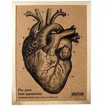 Milimetrado Pequeño Tablero de Corcho con corazón anatómico 40x30cm