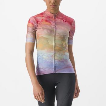 Castelli Maillot De Manga Corta Marmo Rojo Multicolor Mujer - Talla S