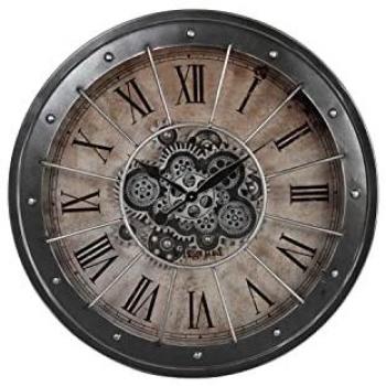 Reloj de Pared DKD Home Decor Engranajes Negro Cobre Hierro 80 x 8 x 80 cm, Cristal de Hierro, Negro/Blanco, Estándar