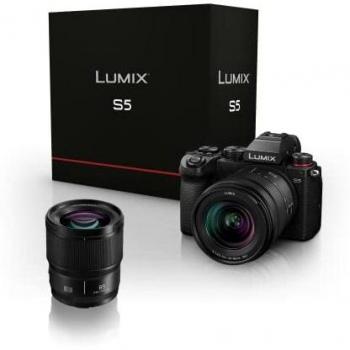 Panasonic LUMIX DC-S5KS85 - Kit Cámara Evil de 24 MP, estabilizador Optico de 5 Ejes, Visor OLED, Raw, Wi-Fi, 4K + Objetivo Lumix 20-60mm + 0bjetivo Lumix S-S85 85mm- F1.8, Color Negro