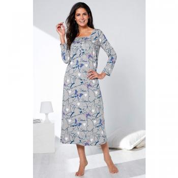 VENCA Camisón Escote Cuadrado y Tapeta con Botones Mujer by Vencastyle - 017787,Gris VIGORÉ,S