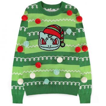 Jersey de Punto Multicolor Unisex Pokémon Bulbasaur S 50% algodón, 50% poliacrílico Regular Navideño