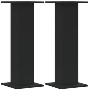 Black Engineered Wood Speaker Stands 2 pcs 30x30x80 cm