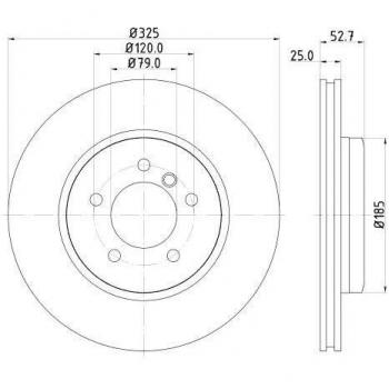 Disco de freno HELLA 8DD 355 127-601 - Alta Carbono - Revestido - Compatible con BMW Serie 3 Coupe, Berline y Touring