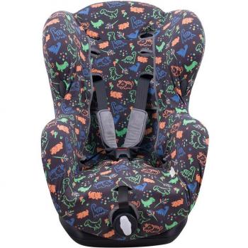 Funda para silla de coche BebéConfort Iseos Neo Jyoko Happy Dino, compatible con BebéConfort Iseos Neo Jyoko, diseño colorido y divertido, fabricada en materiales suaves y transpirables, fácil de