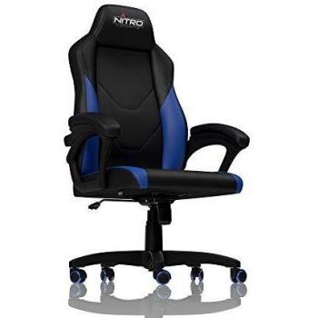 Silla Gaming Nitro Concepts C100 - Negra/Azul, Asiento Acolchado, Diseño Ergonómico