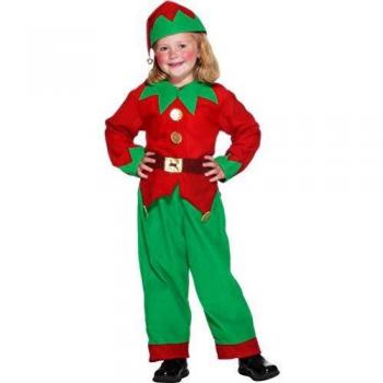 Disfraz de Elfo para Niños en Rojo y Verde - Smiffy's