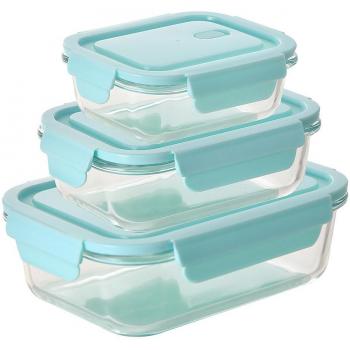 Set de Fiambreras San Ignacio Menorca Rectangular Vidrio de Borosilicato 3 Piezas