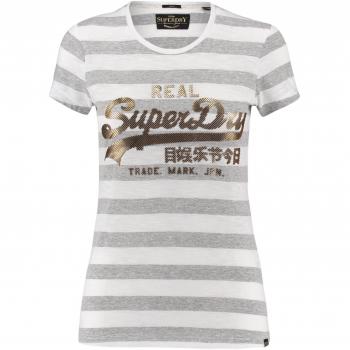 'Superdry Camiseta Vintage Logo Stripe Entry té manga corta, mittelgrau