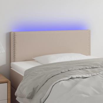 Cabecero Cappuccino LED 100x5x78/88 cm en cuero sintético color capuchino con iluminación LED