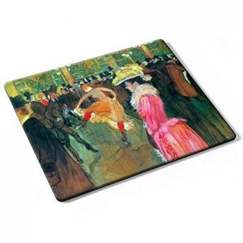 Toulouse Lautrec - Ball In The Moulin Rouge, Designer Almohadilla del Ratón Mouse Mouse Pad con Diseño Colorido. Auténtica Alfombrilla de 250 x 190 mm. Tamaño Ideal de Media para el Uso Diario.
