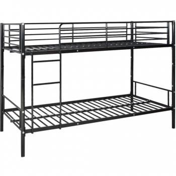 vidaXL marco de litera para niños 200 x 90 cm, metal blanco/negro/gris cama infantil