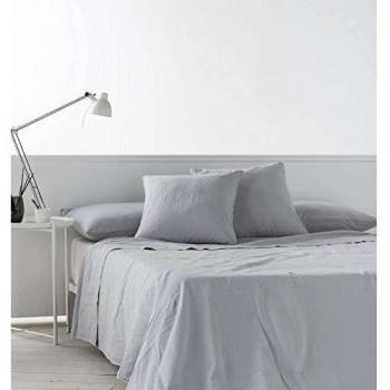 NATURALS Encimera de Lino Gris Pálido Cama 135 cm