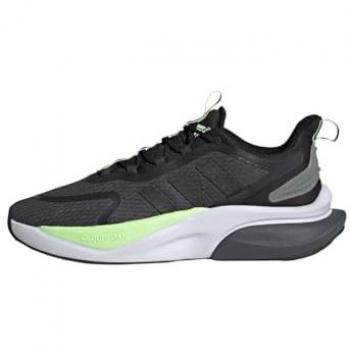 Zapatillas de running adidas Alphabounce+ sostenibles con tecnología Bounce, color gris oscuro/negro/verde, talla 44