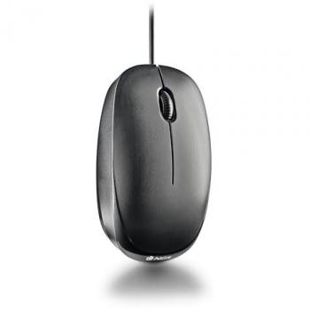 Ratón Óptico NGS Flame-C con Cable USB-C, 1000 DPI, Ambidiestro, Plug and Play, Color Negro