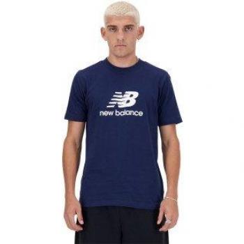 Camiseta New Balance Sport Essentials para hombre con logotipo, color marino, manga corta, talla L