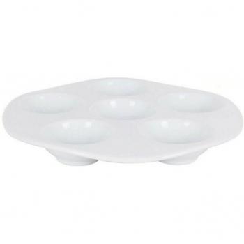 Plato 6 Compartimentos Porcelana Blanco (ø 28 x 3 cm) - Inde-Bol para Aperitivos Inde 729c3 Blanco Porcelana 6 Compartimentos
