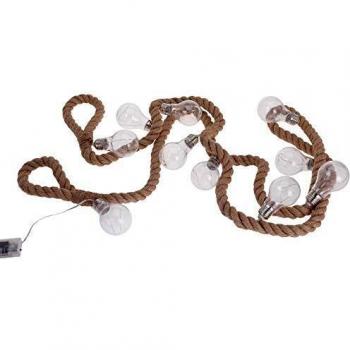Guirnalda de luces LED con cuerda de yute