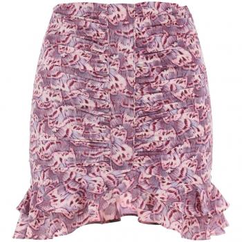Isabel Marant Milendi Gathered Mini Skirt with Ruffles - 34 Purple, Short Skirts, Female, Size: 2XS