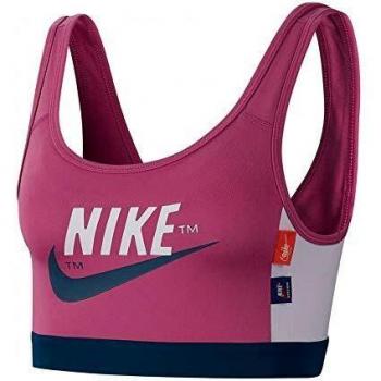 NIKE Swoosh Icon Clash Sports Bra, Fucsia Cósmico/Azul Valeriana/Blanco, M Womens