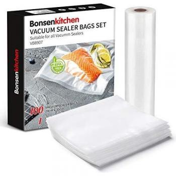 Bonsenkitchen Kit de Bolsas de Vacio Gofradas de Alimentos