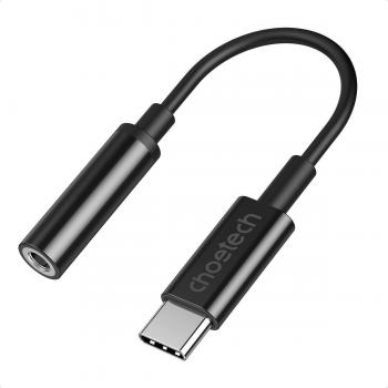 Adaptador de Audio USB-C a Jack de 3.5mm Choetech AUX003 (Negro)
